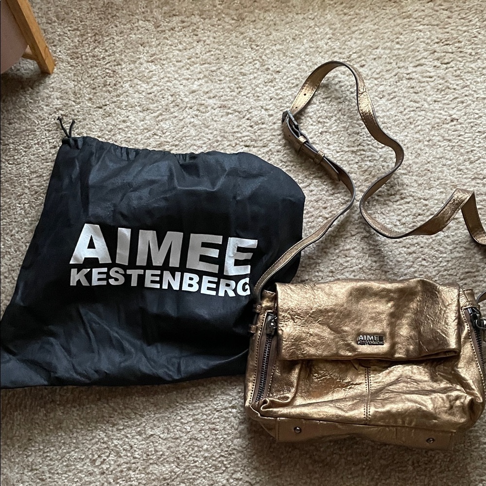 Aimee Kestenberg Metallic Gold Crossbody Bag